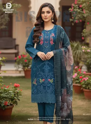 Swizz Lawn Embroidered Semi-Stitched 3Pc